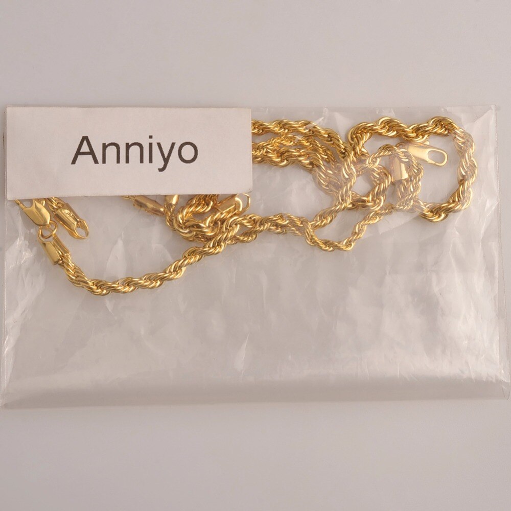 Anniyo (Een Stuk) Twisted Chain Armbanden Voor Vrouwen/Mannen, goud Kleur Sieraden Armbanden Trendy Beste #009616