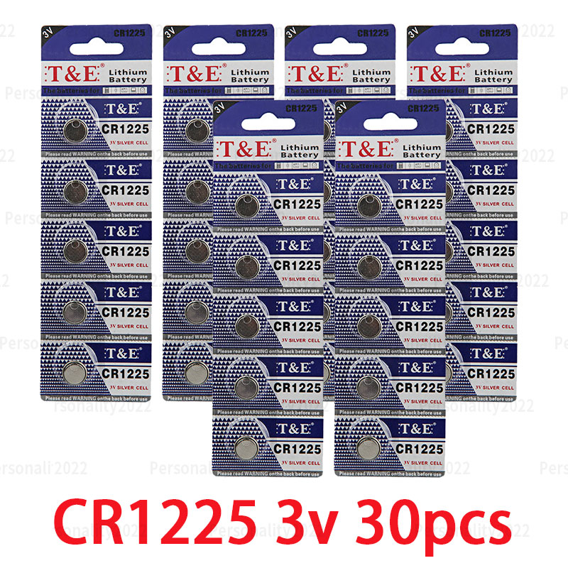 5-50PCS CR1225 3V Lithium Button Battery DL1225 ER1225GP BR1225 Coin Cell for Watch Thermometers Toy Car Key Timer Batteries: WHITE
