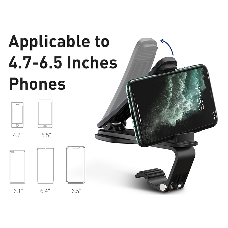 Baseus Dashboard Auto Telefoon Mount Auto Middenconsole Telefoon Houder Voor Iphone Xiaomi Samsung 4.7-6.5 Inch Mobiele Telefoons Stand