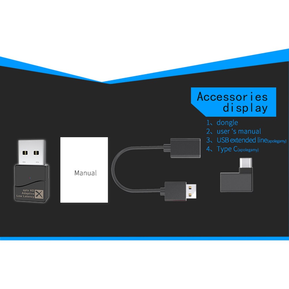 Bluetooth-adapter usb bluetooth 5.2 sender qcc 3040 chip, treiberlos, geeignet für spielekonsolen, computer und kabellose kopfhörer