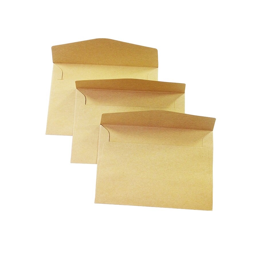 Nouvelles enveloppes en papier kraft simples, 100 pièces/lot, petit papier décoratif pour bricolage, fournitures scolaires et de bureau,