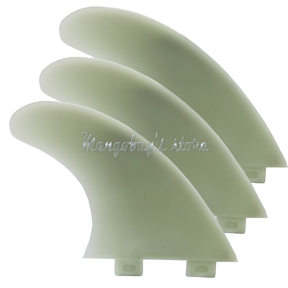 3 PCS/Set Black White Surfboard Fins For FCS Plastic Sup Board Accessories Surf Stand Up Paddle Windsurf: Light Green