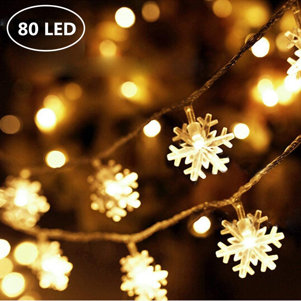Leadly led snefnug string lys 20/40 led 3/6m snefnug string fe lys fest jule hængelys string batteri