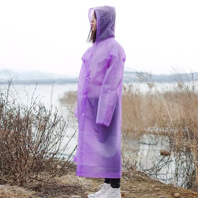 Eva Vrouwen Mannen Mode Transparante Dikke Regenjas Draagbare Outdoor Reizen Wandelen Regenkleding Waterdichte Camping Poncho Regenhoes