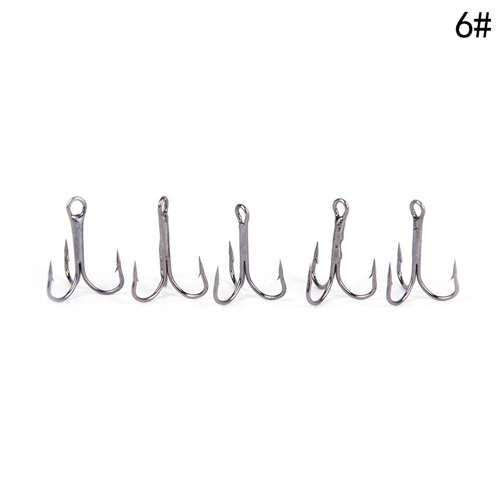 20pcs/ Set Treble Fishing Hooks Carbon Steel Barbed Fishhooks Super Sharp Triple Hooks Sea Tackle Accessories: 6