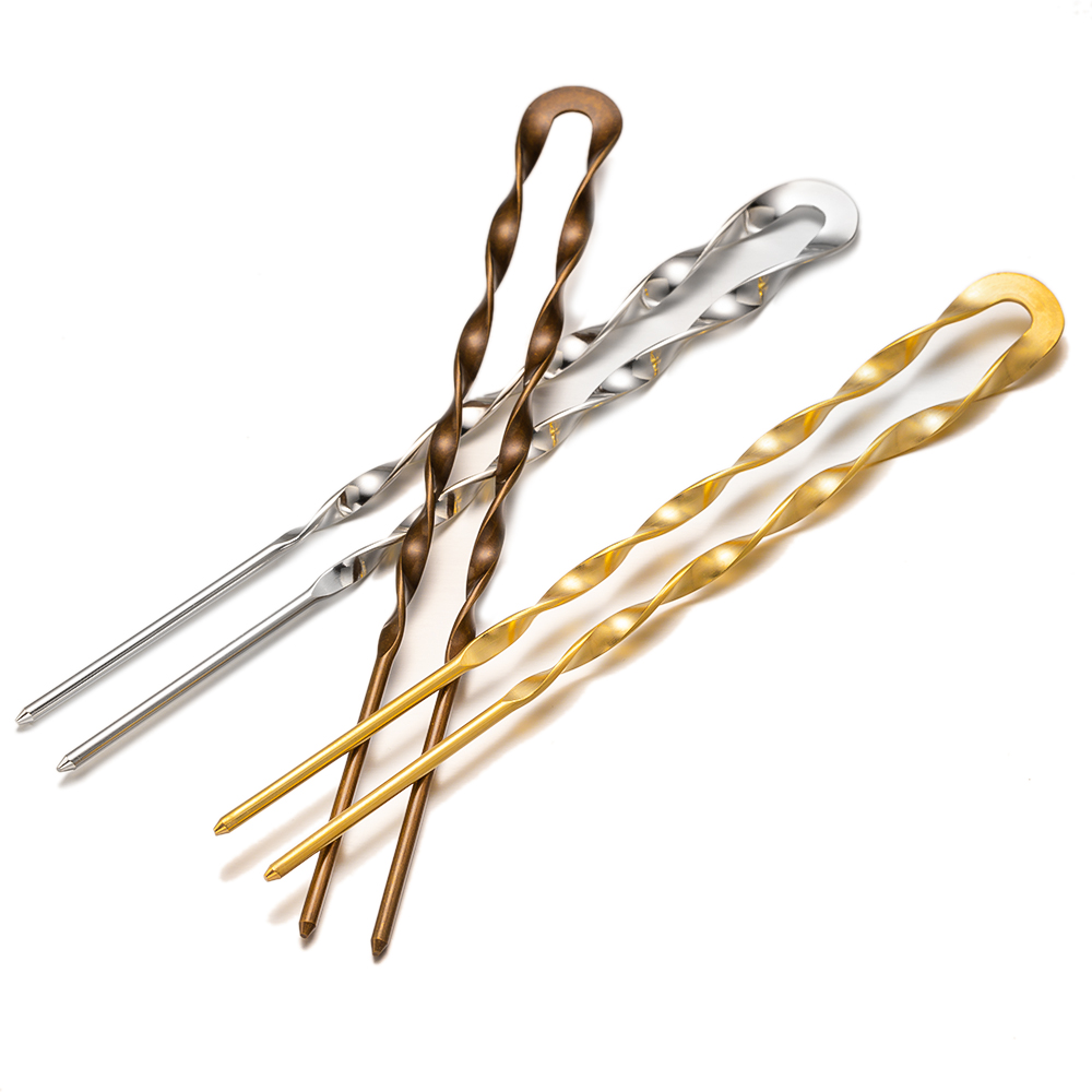 Pinzas para el pelo en forma de U de Metal Vintage para mujer, horquillas para el pelo, palos para el pelo, tocado de estilo para novia, , accesorios decorativos, 1 pieza