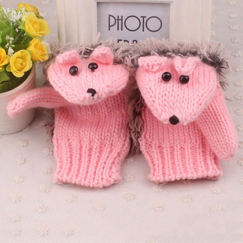 Sparsil kvinnor vinter tecknad handske igelkott handled stickade vantar varma tjocka handskar kvinnlig söta alla fingrar uppvärmda villus handskar