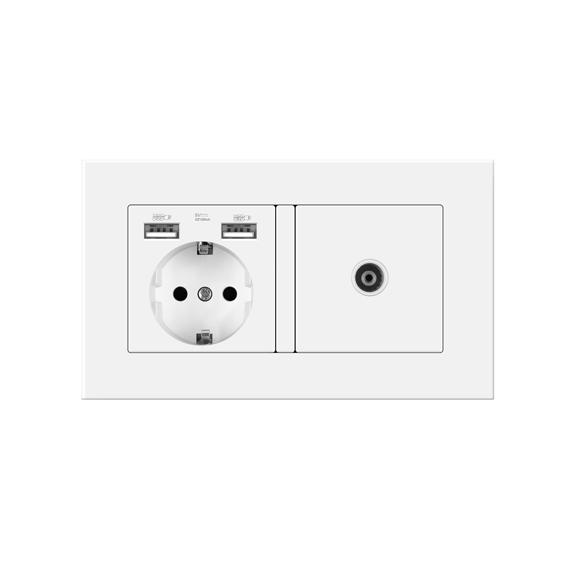 Germany Standard home Wall Power Socket With DIY socket RJ45 switch TV computer Retardant PC panel 146*86mm Electricity outlet: SocketTV