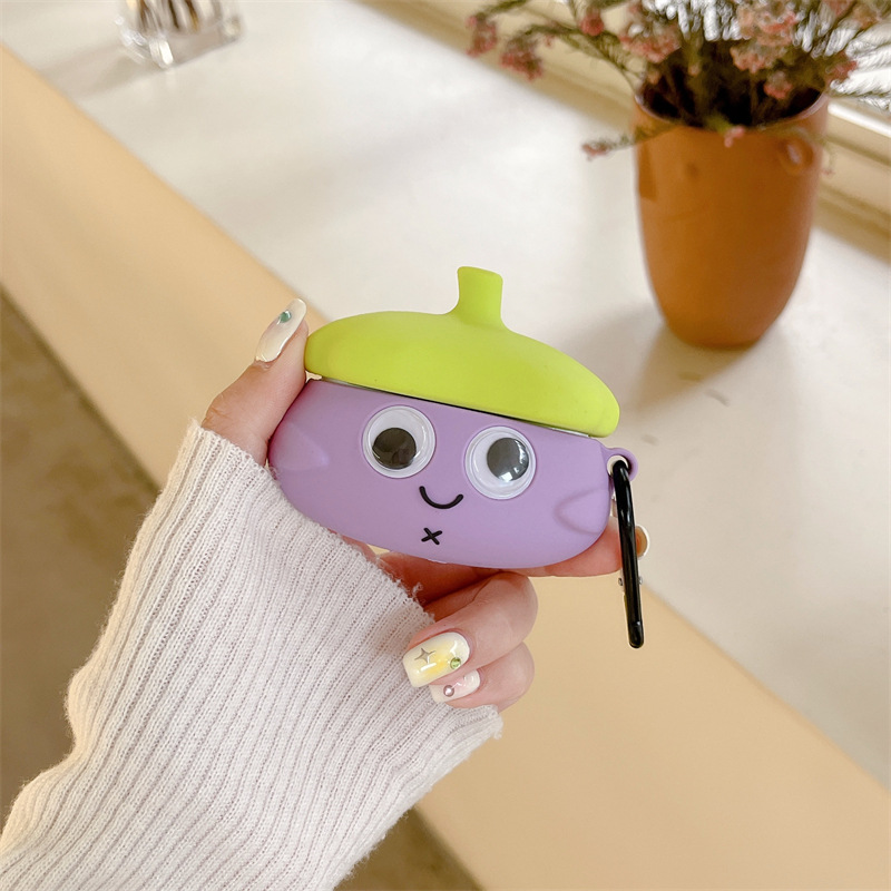 Leuke Cartoon Aubergine Pop Oortelefoon Hoesje Voor Apple Airpods Pro2 Case Voor Airpods 3 3e Generatie Airpod 2 1 Hoesje
