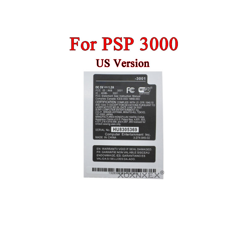 1pcs Sticker Lables JP US HK Version Replacement Console Sticker Seal Case Warranty Label For PSP1000 PSP 2000 PSP3000 Console