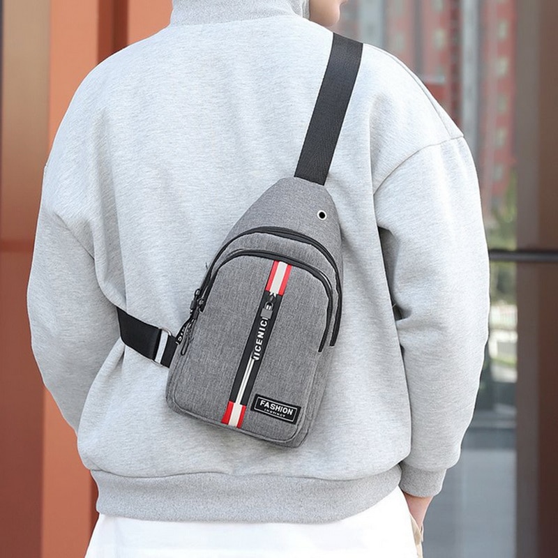 HEFLASHOR décontracté hommes poitrine Pack sacs à bandoulière mâle USB charge sac à bandoulière grande capacité sac de messager