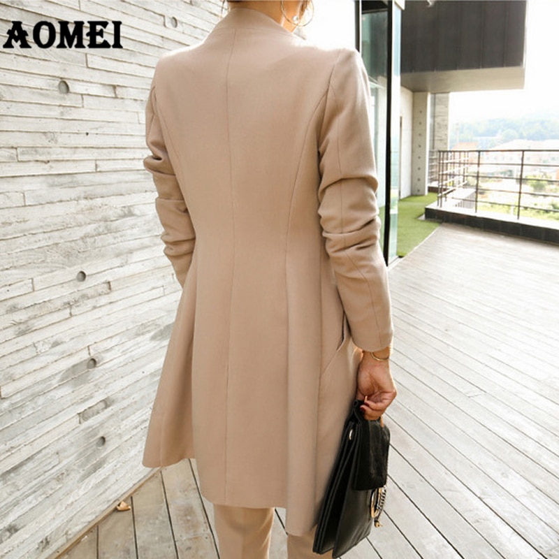 Suit Women Classy Blazer Dress Workwear Office with Waist Belt V Neck Ladies Long Blaser Fall Winter Tops with Pants