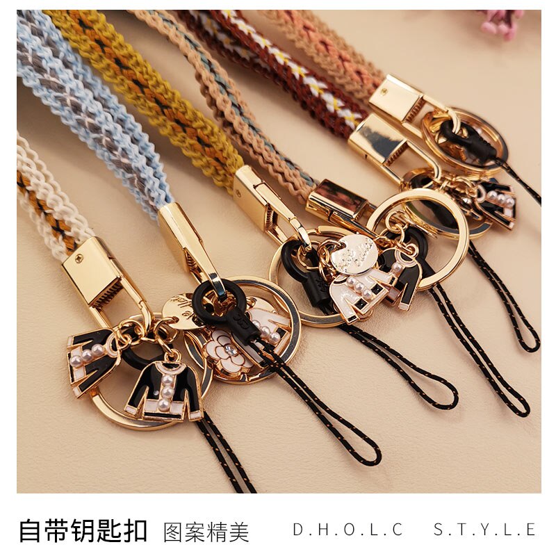 Telefoon Case Sleutelhanger Korte Polsband Mobiele Telefoon Korte Kleine Geur Gevlochten Lanyard Armband Hanger Anti-Verloren Lanyard