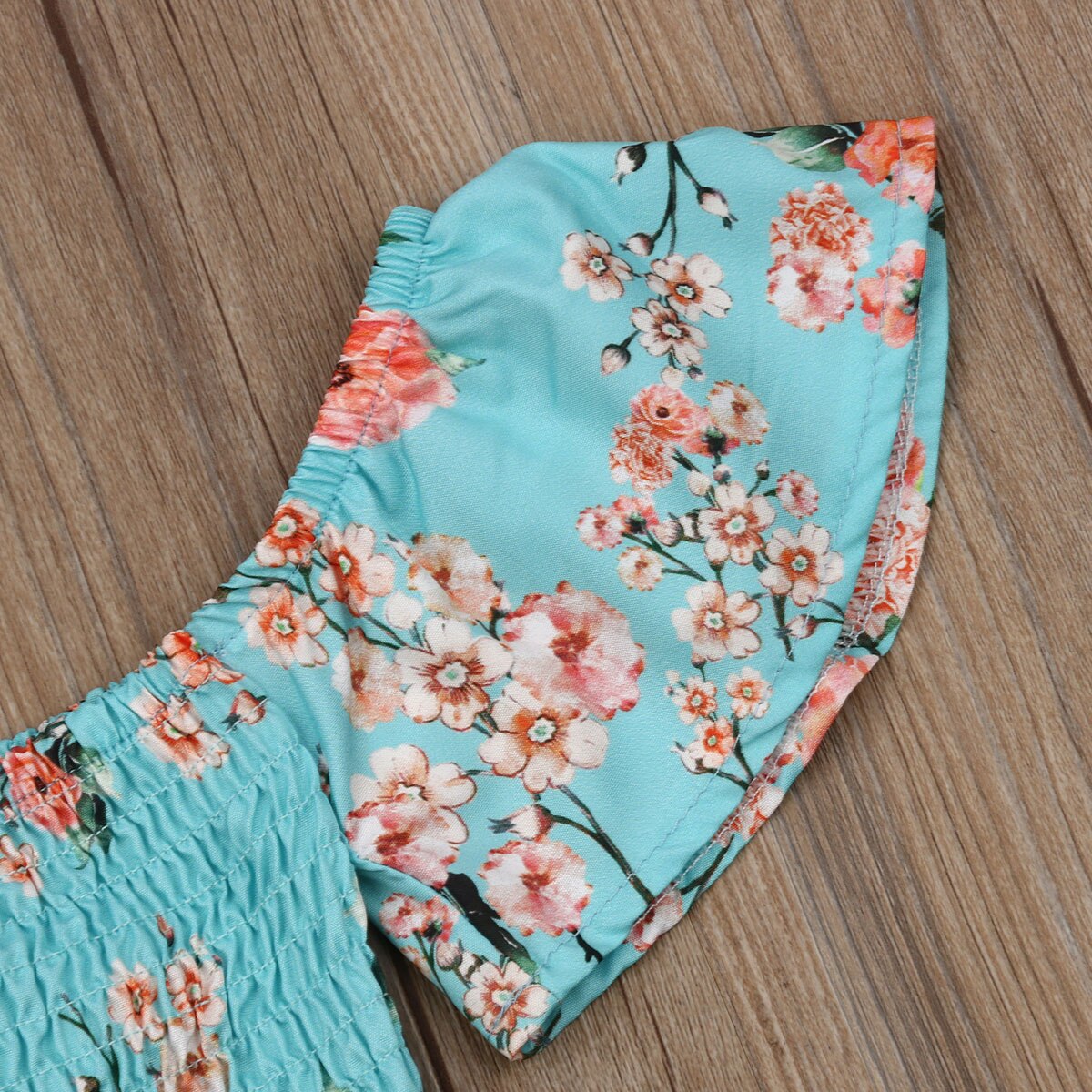 Småbarn barn bebis flicka blommiga sommarkläder set 2 st off shoulder crop tops långa delade byxor bedårande outfit set 2-6 år