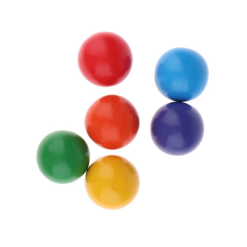 6 x wooden balls rainbow, rainbow balls, children educational educational wooden