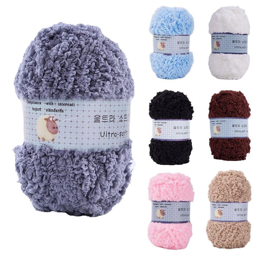 Soft Smooth Yarn Baby Knitting Wool Yarn Thick Yarn Fiber Velvet Yarn Hand Knitting Wool Crochet Yarn for DIY Sweater