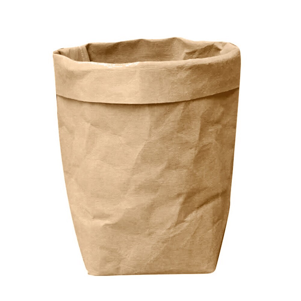 #25 vaskbar kraftpapirpose planteblomsterpotte multifunktionel opbevaringspose til genbrug af kunstvase, der kan genbruges til boligindretning: Brun