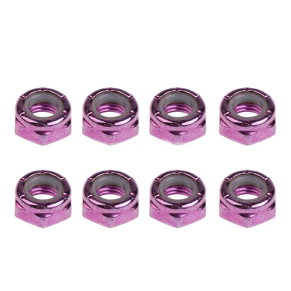8PCS Colorful SKATEBOARDS Truck Mounting Hardware 4 Axle Nuts Skateboard Trucks Hardware Skateboard Truck Nuts