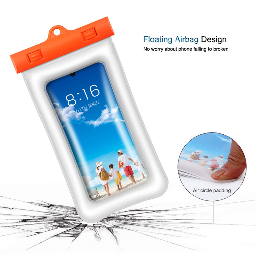 Flutuante Malote Do Telefone 6.5 ''Smartphones À Prova D' Água Caso Saco Seco Para iPhone XR X 11 Pro Max 8 Além de 7 6S Samsung Tampa Do Telefone Móvel