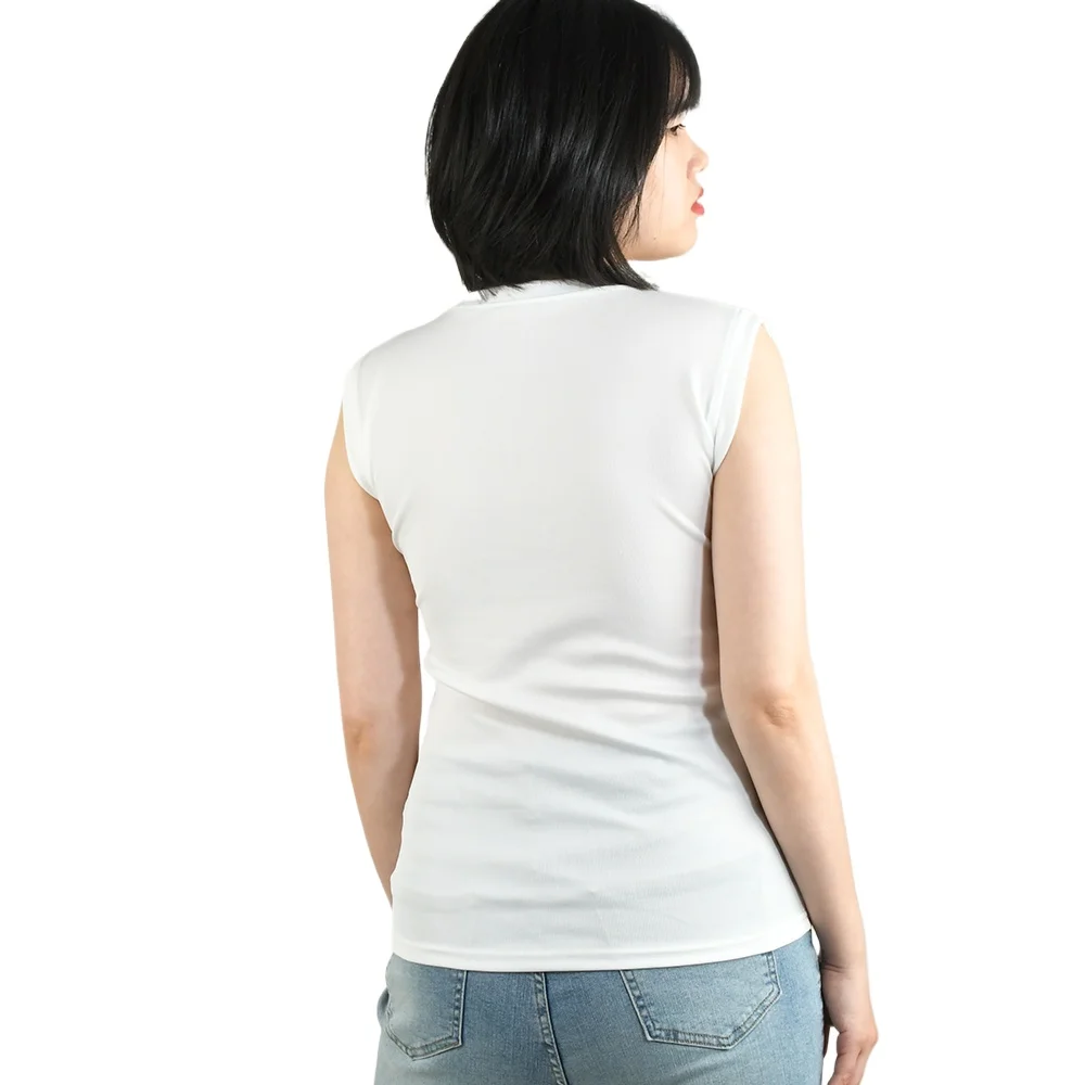 Zwart, wit, rood, kaki, zomerse mouwloze t-shirt voor dames, polyester, coole tanktops, dames camisole, dames t-shirt, vest, ondershirt