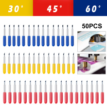 50pc 30/45/60 Degrees Replacement Blades For For Roland Cricut Plotter Blade Knife Cutter Blades For Power Tools Cutting Plotter