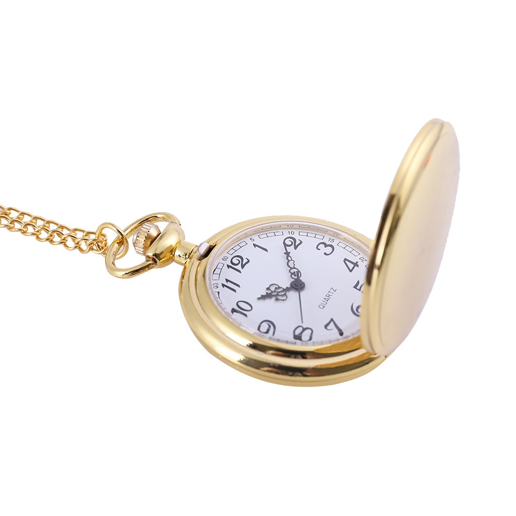 Classic Large TwoFaced Gold Pocket Watch Court Style Pocket watch man woman kid necklace clock Couple old man watcH