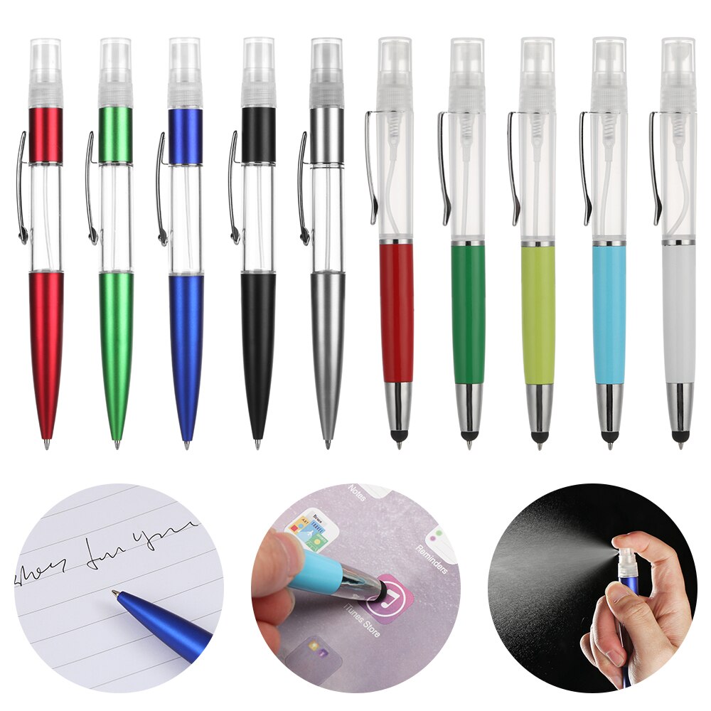 1 PC Portable Multifunction Spray Ballpoint Pen Refillable Disinfectant Pen Practical Mini Travel Perfume Bottle Writing Tools