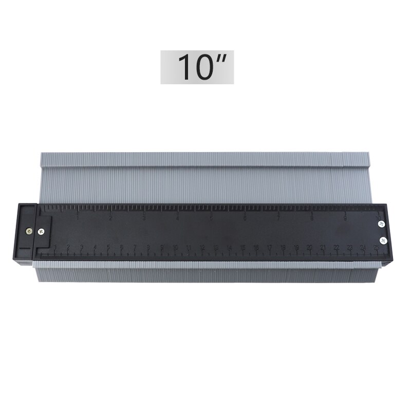Medidor de contorno de plástico duplicador de perfiles para copiar formas azulejos laminados regla de perfil medición herramienta de marcado: 10inch