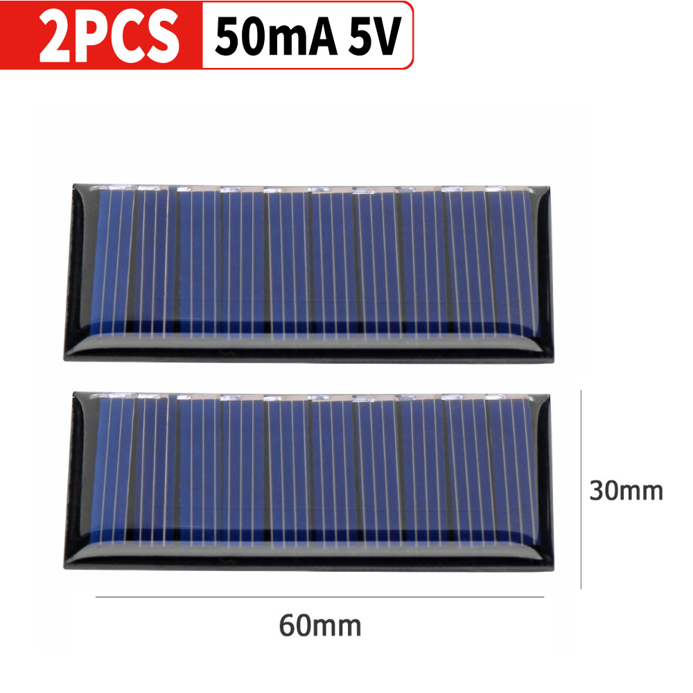 Mini Pet Zonnepaneel 5V 60mA Zon Mobiele 2 Stuks Polykristallijne Zonnecel Fotovoltaïsche Panel Voor 3.6V Batterij charger Diy Speelgoed Led