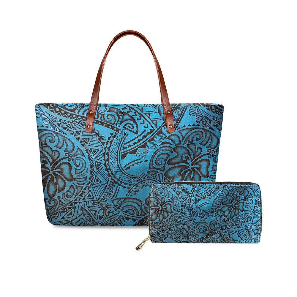 2 pz/set modalità Personalizzata Donne Borse Polinesiana Tradizionale Tribale Del Modello di Lusso di Disegno Borse A Spalla Per La donna Casual Della Borsa Della Borsa: z024