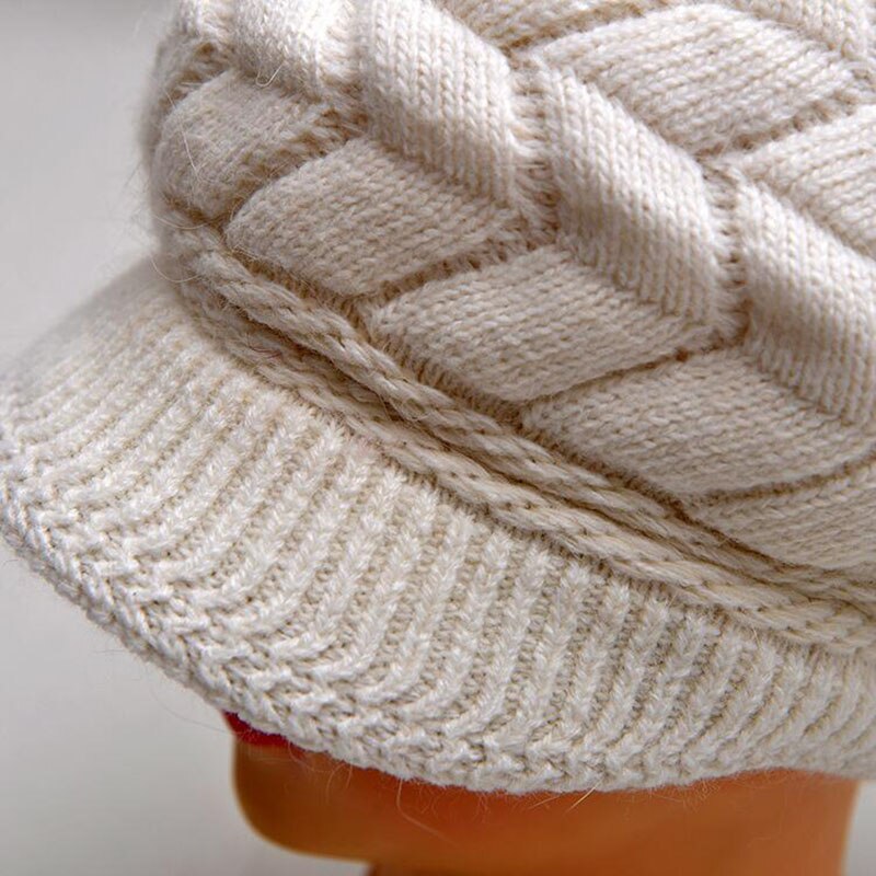 SUOGRY Women Knitted Hat Winter Solid Color Warm Hats Accessories Beanie Girls Skullies Caps Outdoor Bonnet