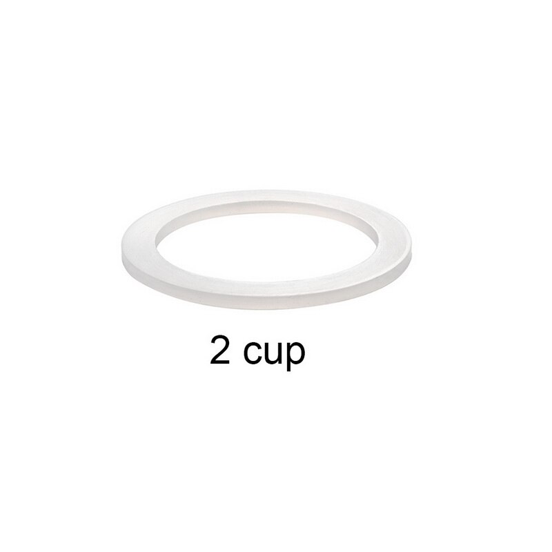 Juntas de silicona suaves y flexibles de repuesto, arandelas de sellado, anillos compatibles con macetas Moka Express de 1/2/3/6/9/12 tazas, color blanco, 1 Uds.: 2 cup