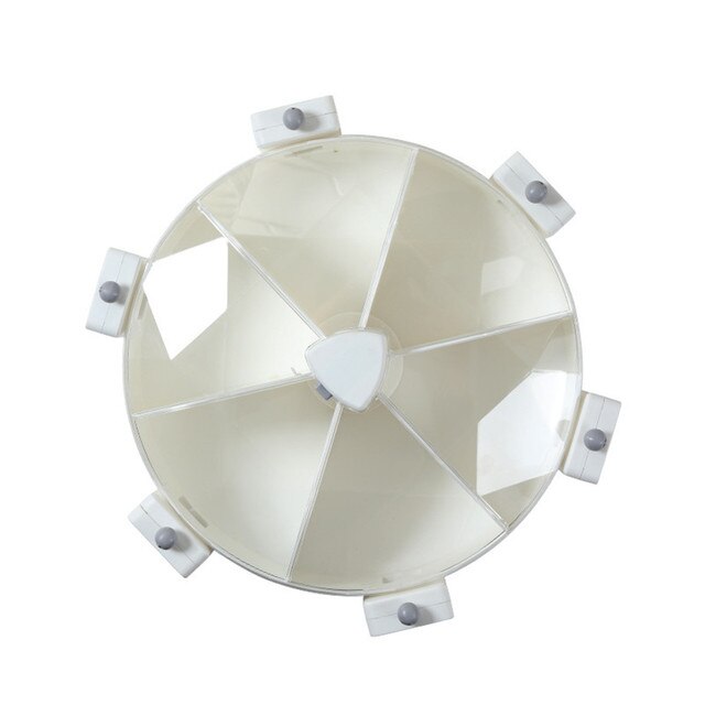 8.5L Large Rotate Storage Containers Cereals Dry Food Rice Dispenser Holder Plastic Divided Cells Wall Mounted Kitchen Organizer: White-