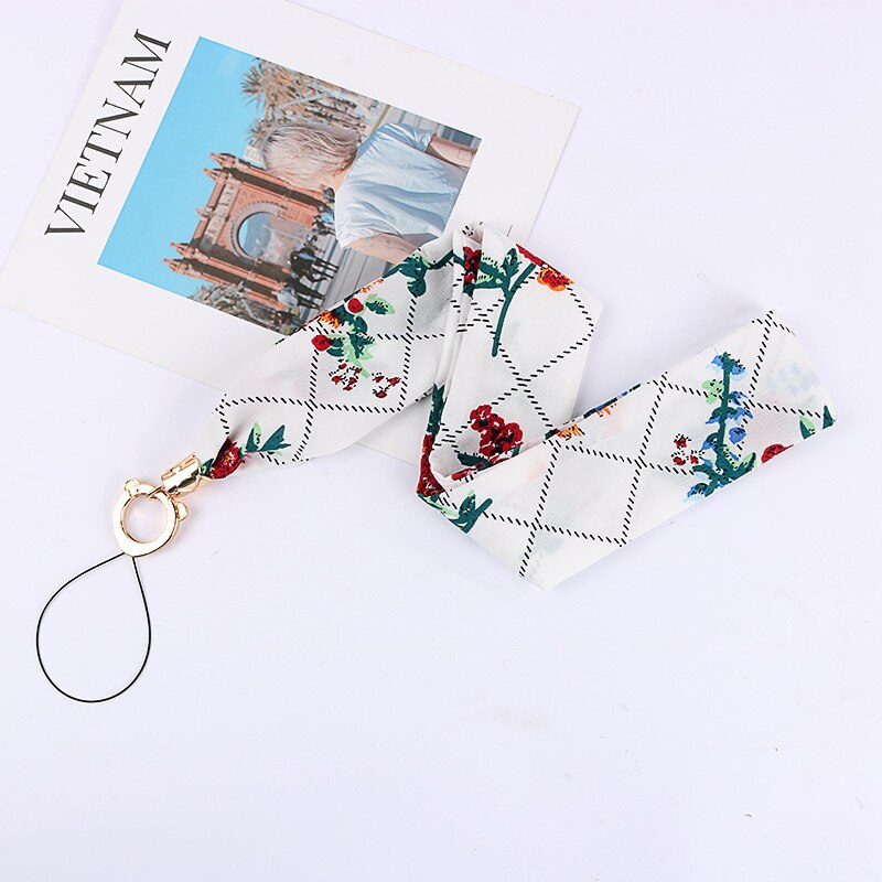 Mobile silk Lanyard neck strap for key card phone string kawaii wrist strap hand key cord necklace phone holder rope: 3