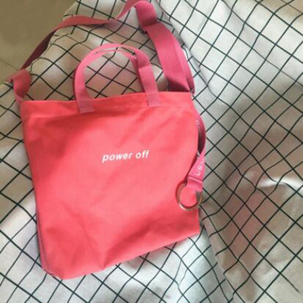 Simple Mode Canvas Schoudertas Schooltas Casual Crossbody Tas Reizen Winkelen Tote Handtas School-Tassen-Voor-meisjes: Pink