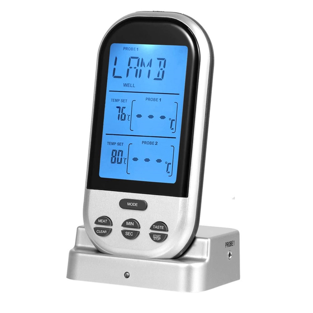 Meat Thermometers Bluetooth LCD Digital Probe Remote Wireless BBQ Grill Kitchen Thermometer Home Cooking Tools with Timer Alarm