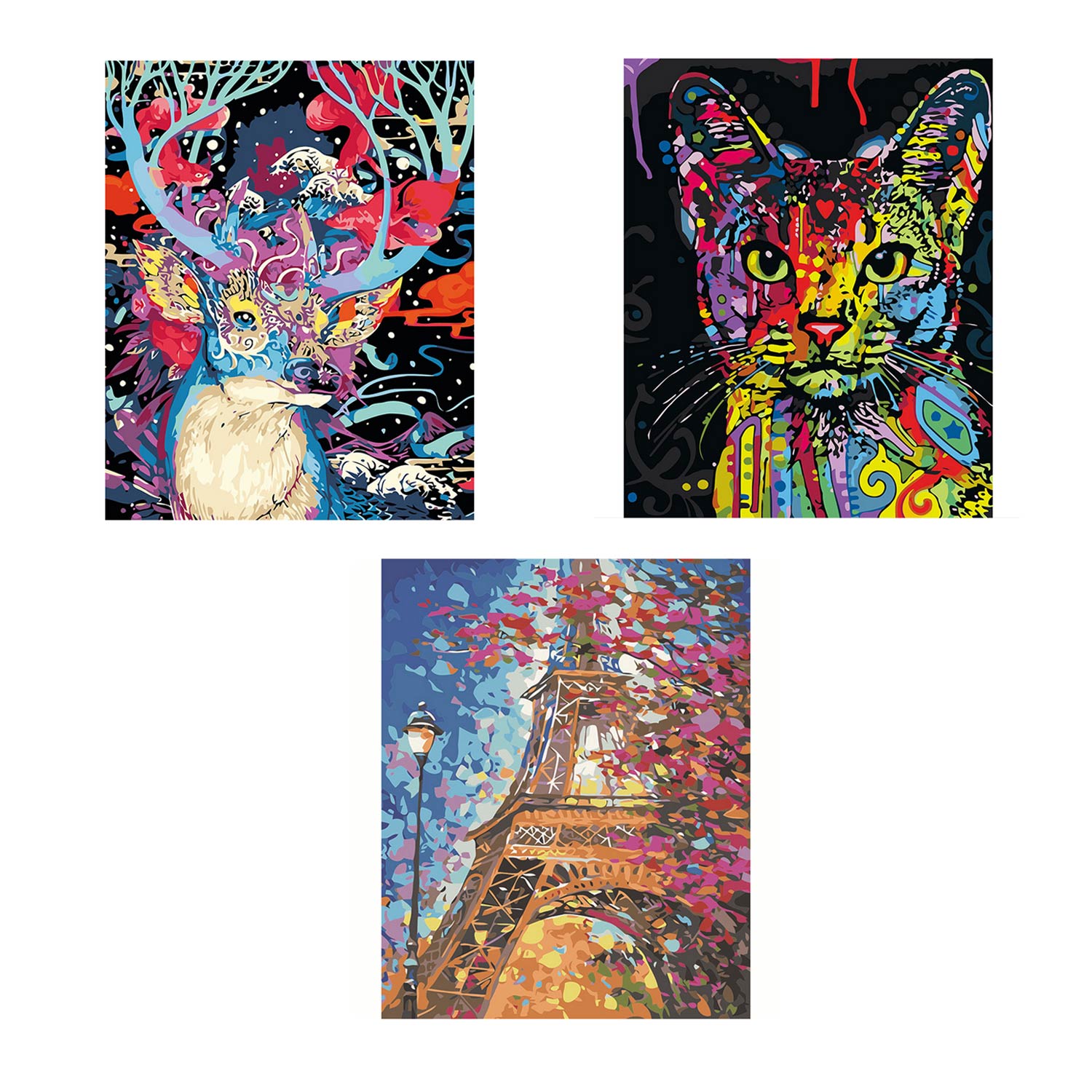 DIY Digital Oil Painting Kit Frameless Paint by Numbers Canvas for Adults Kids Beginners Rooms Office Oil Drawing Tools 40x50cm