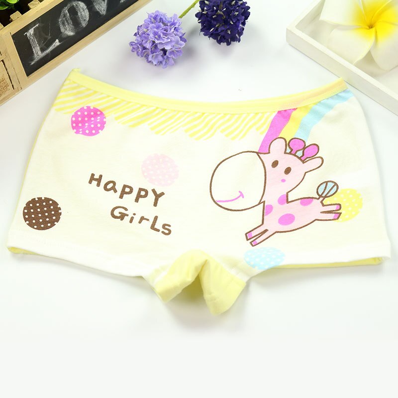 4 pz/lotto ragazze Boxer in cotone cartone animato femminile stampato intimo bambino slip mutandine