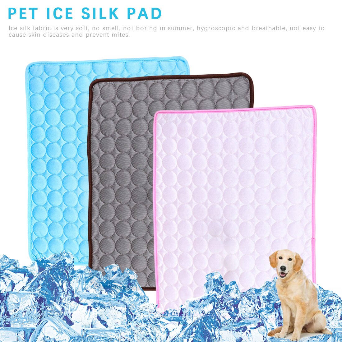 Dog Mat Cooling Summer Pad Mat For Dogs Cat Blanket Sofa Breathable Pet Dog Bed Summer Washable for Cat/ Dog/ Puppies/ Kittens