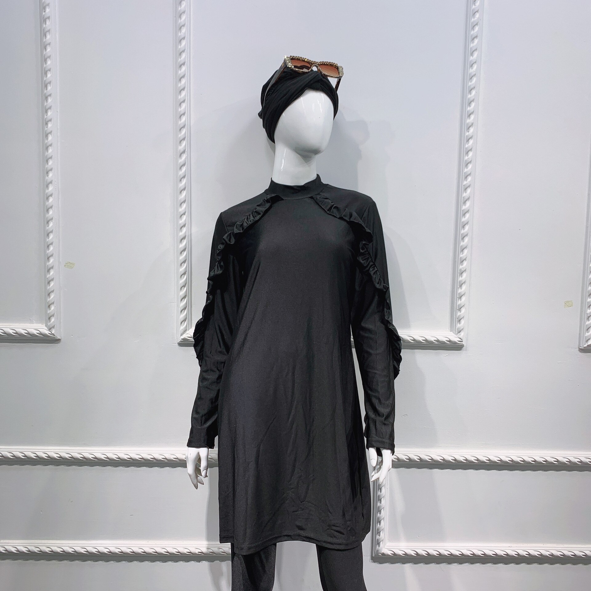 Burkini, langer muslimischer badeanzug für frauen, 3 -teilig, abaya, dubai, arabische damenbadeanzüge, türkei, maillots de bains, muslims ensemble  f2967