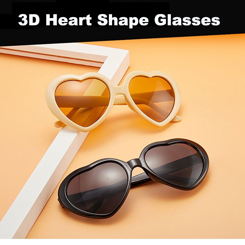 3D Heart Shape Frame Diffraction Glasses Special Frieworks Rave Glasses For Parties&amp;Festivals 3D Heart Effect EDM Rainbow Style