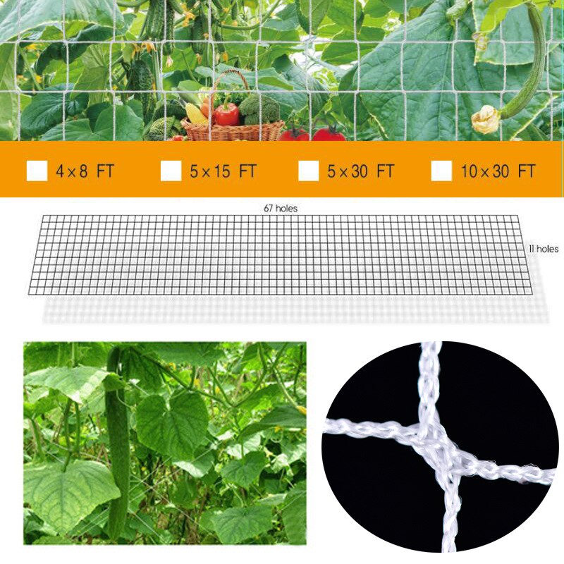 Garden Plant Trellis Netting Heavy Duty Mesh Vine Landing Garden Weaving Grow Frame Vegetable Flower Cucumber Climbing Net