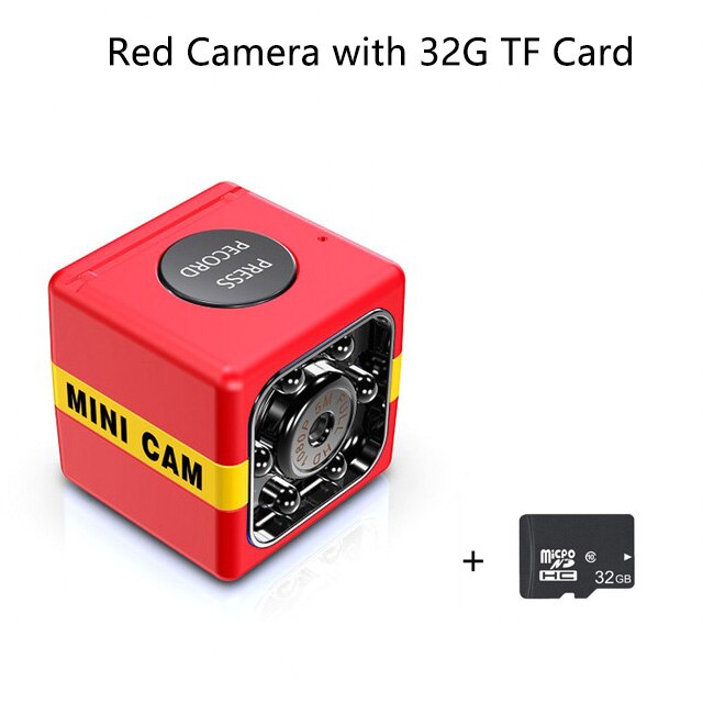 Full HD 1080P Mini Camera DVR Micro Camera Motion Detection Night Vision Car Recorder Camcorder Portable Outdoor Sports Cam: Red Camera with 32G