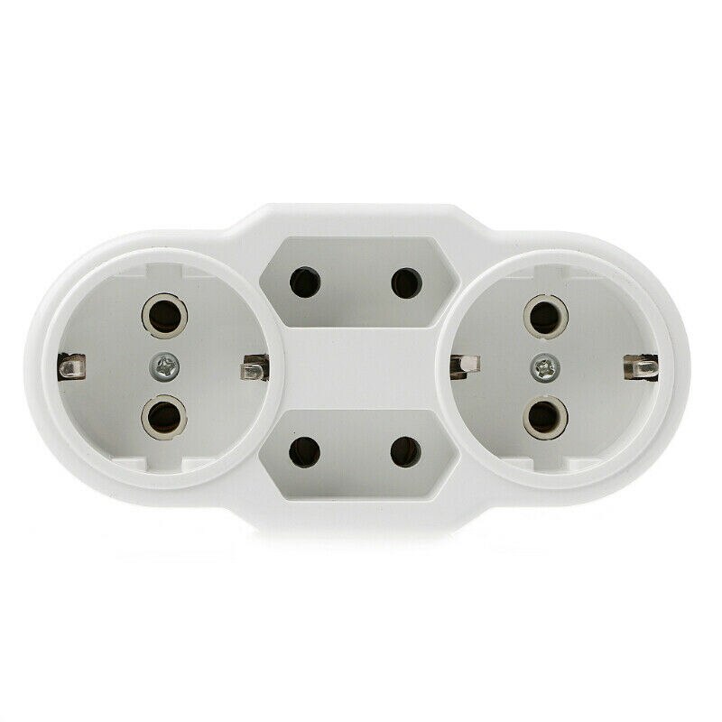 Novo tipo ue plug adaptador de conversão plug 1 a 4 vias padrão da ue ...