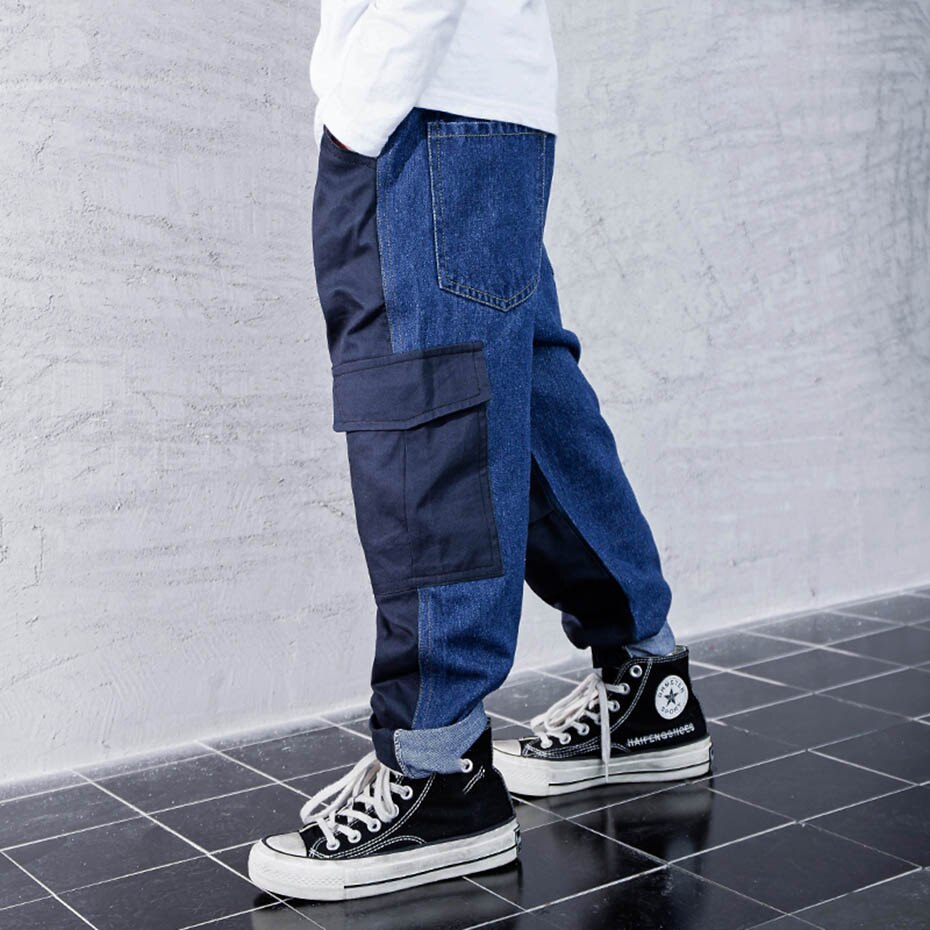 Jeans Boy Patchwork Boys Jeans Pants Spring Autumn Children Jeans Casual Style Clothes For Boys 6 8 10 12 14