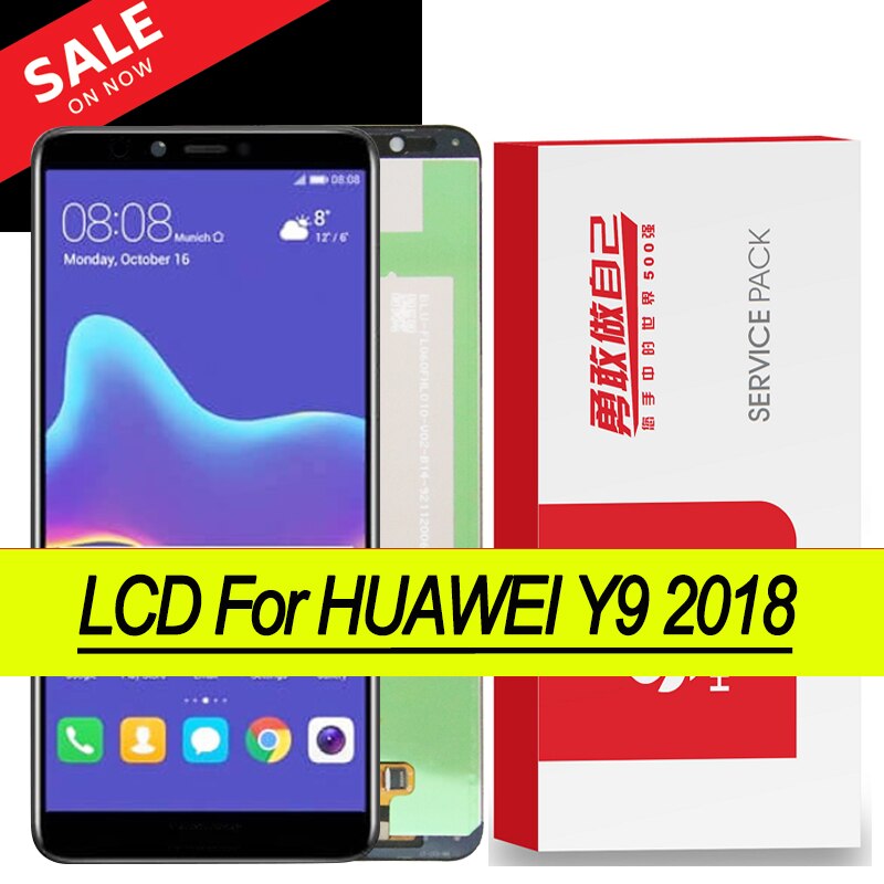 100% Original 5.93 &#39;&#39;IPS Anzeige mit Rahmen für Huawei Y9 FLA-L22 LX2 LX3 FLA-LX1 LCD berühren Bildschirm Digitizer reparatur Teile