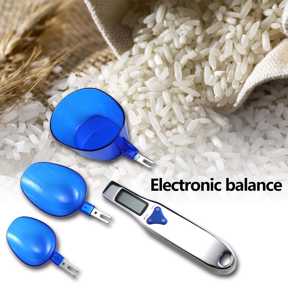 Elektronisk mätvåg digital köksskedvåg med /3 vågskedar bärbar lcd digital matvåg