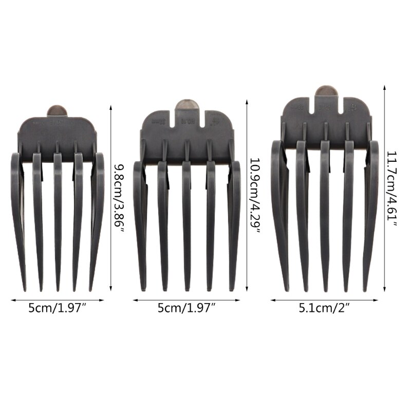 3PCS Durable Hair Clipper Combs Guides Versatile Premium Cutting Guide Comb Fits All Full Size Clippers