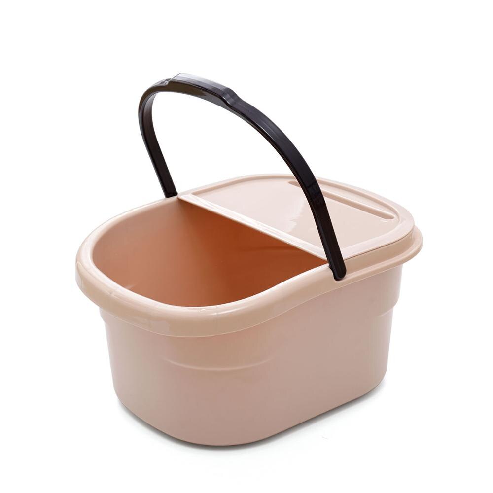 Large Plastic Bucket with Handle Foot Bath Bucket Bathroom Foot Wash Basin Laundry Buckets Portable Water Container: Pink