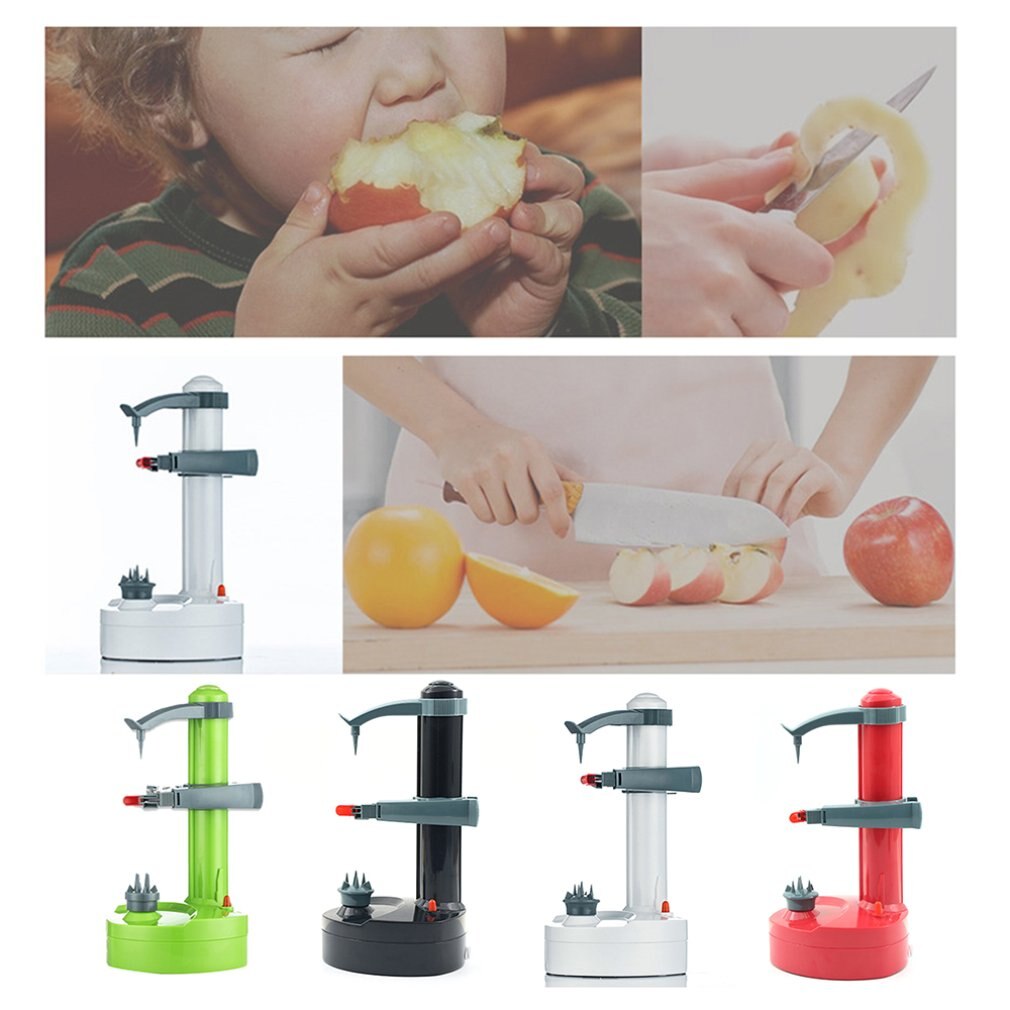 Multifuncional descascador elétrico multifuncional automático frutas descascador vegetal cortador de três peças de batata descascador máquina utensílios domésticos